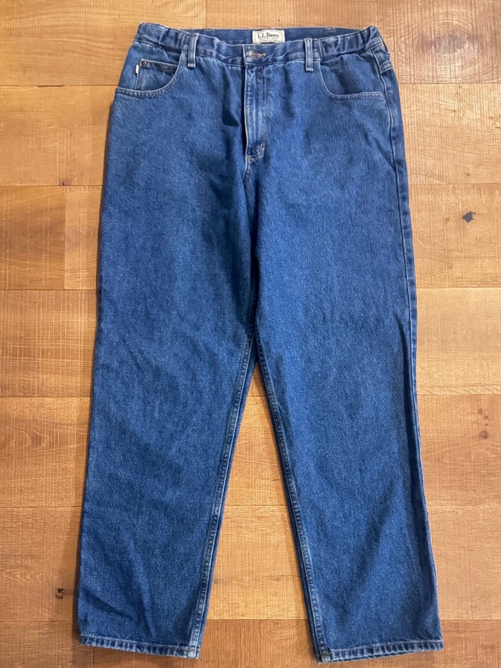 Share LL Bean Jeans Mens Comfort Waist Blue Denim Cotton Medium Wash 35x32